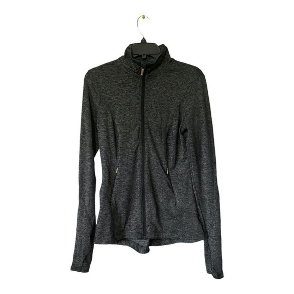Victoria Secret Womens Heathered Grey Performance Track Jacket Yoga Size Small